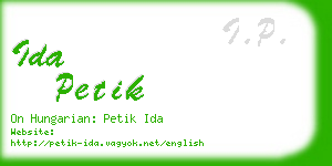 ida petik business card